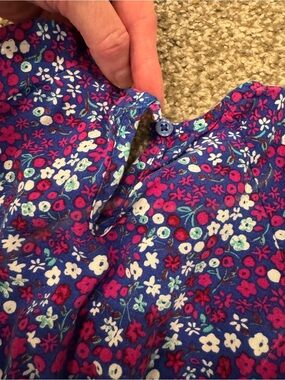 JOE FRESH Blue Floral Button-Back Toddler 4T Dress